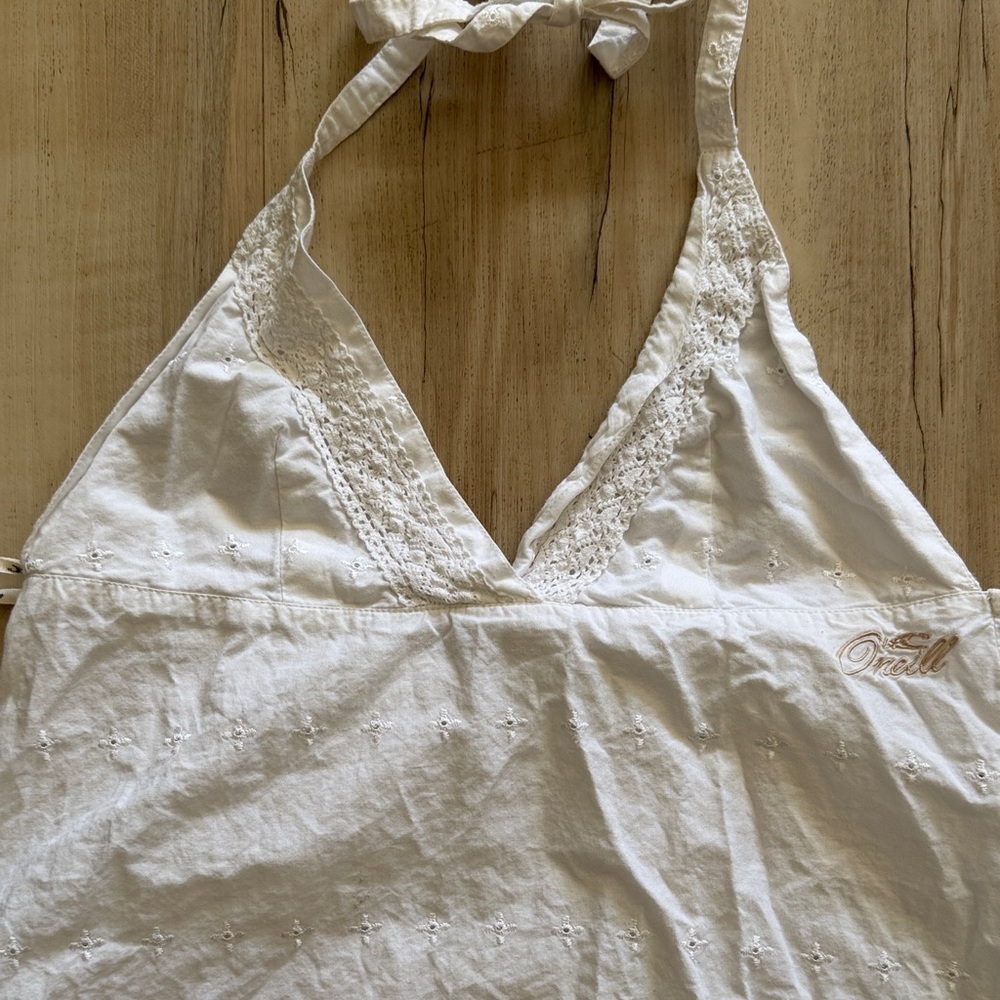 O'Neill White Lace Halter Tank Top - Picture 5 of 6